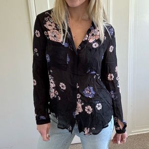 Sheer Floral Blouse
